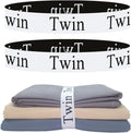 2 Pieces Bed Sheet Organizer Bands, Sheet Organizers and Storage Label Bands, Sheet Label for Bedding, Sheets Organizer for Closet,Sheet Keepers Linen Labels Bedding Bands (2Pcs Twin)