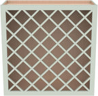 Solid Wood RTA Wine Bottle Rack Wall Cabinet with Lattice Panels - Wine Bottle Holder Storage for Bar, Pantry, or Dining Room and Kitchen(Jade Green, 24”W × 12”D × 30”H)