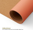 Cork Desk Mat - Small Dual-Sided Desk Pad for Office and Home - Desk Organization and Accessories - Ideal for Large Mouse Pad and Small Desk Mats on Top of Desks(Orange,23.6"x 13.8")