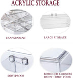 Hair Accessories Organizer for Girls - 2-Pack Clear Acrylic Stackable Drawers with Lids, Bathroom Vanity Storage for Clips, Scrunchies, Bobby Pins, Kids’ Bedroom & Dorm Organizer