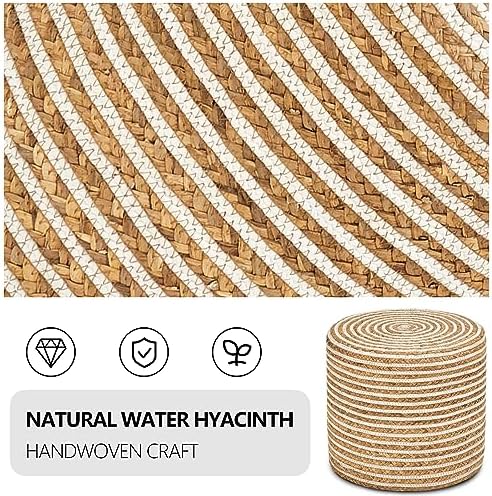 18'' Ottoman Pouf Natural Braided Poof Rustic Handweave Lounge Pouffe...