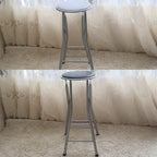 Portable Round Folding Bar Stool, High Chair, Backless Fold up Stool for Home Adults Kitchen Garden, Sitting Height 70cm(27.5inch) (Color : Black)