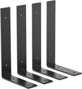 L Shelf Brackets10 inch, Black Heavy Duty Iron Shelf Brackets, Industrial Modern Floating Shelf Support for Wall Mount Shelves