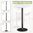 Flamaker Round Bistro Pub Table Modern Style Metal Base MDF Top Cocktail Bar Table Counter Bar Height for Pub, Dining Room, Party (2, White-Black)