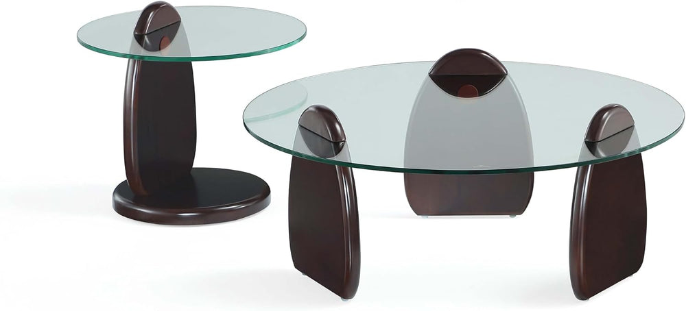 Manhattan Comfort Artesia 2 Piece Set, Round End and Coffee Tables with with ...