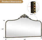 G-LEAF Vintage Baroque Mirror 48"X30", Victorian Antique Mirror with Black Brush Gold Ornate Metal Frame for Fireplace Entryway Living Room Hallway Bathroom