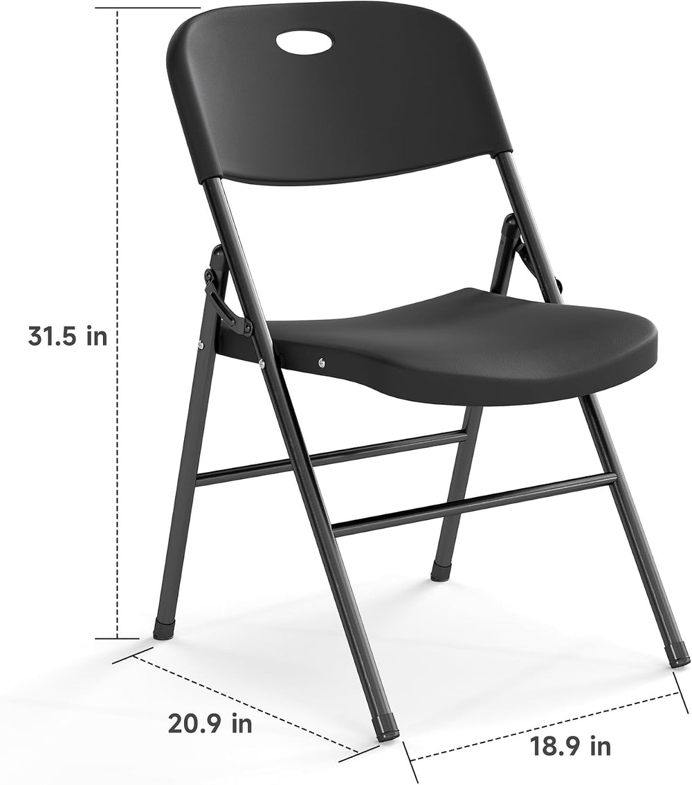 10 Pack Folding Chair, 800 Weight Limit Heavy Duty Plastic Folding Chair Port...