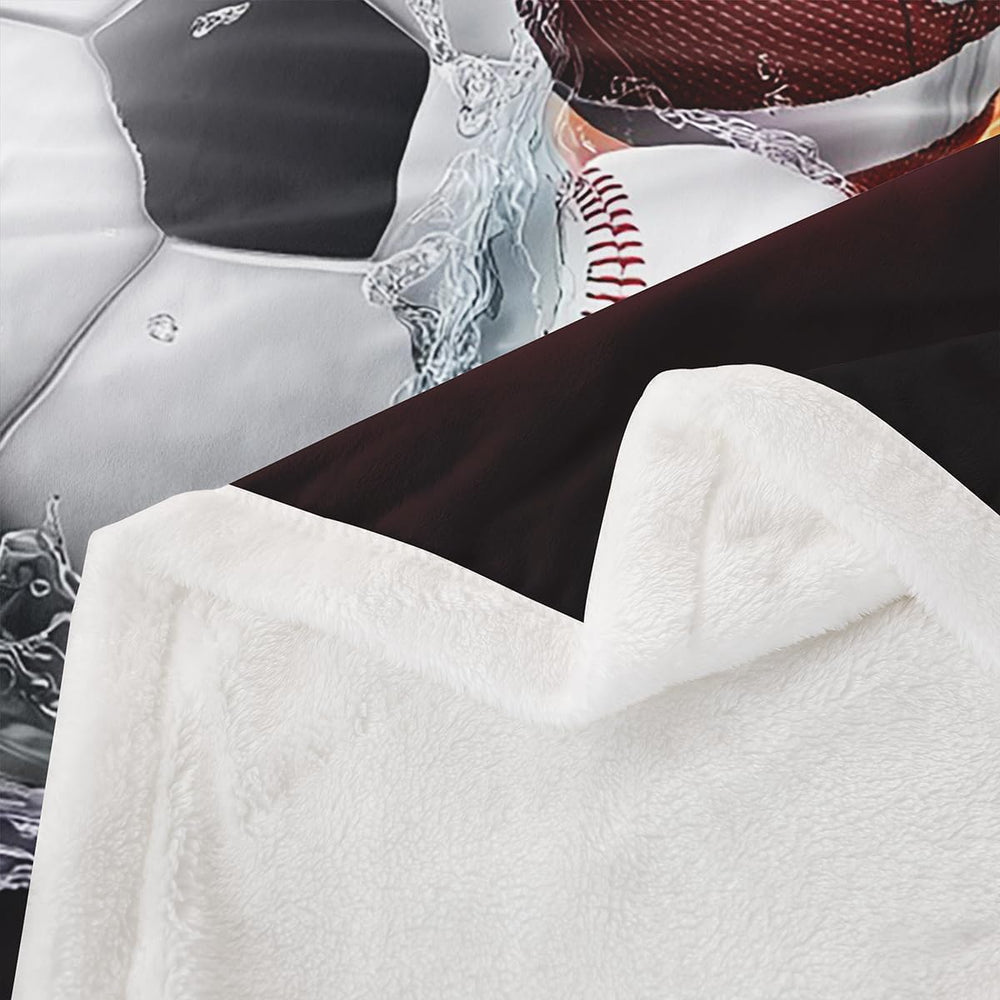 Erosebridal Sports Ball Sherpa Throw Blanket 40"x50"