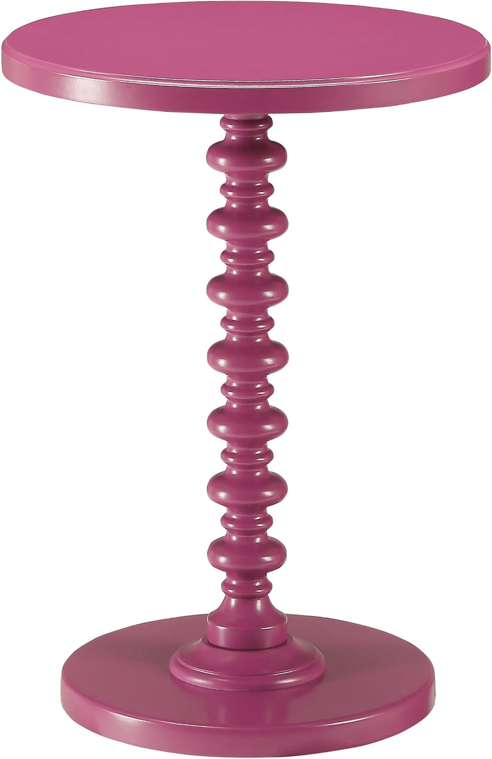 Purple Accent Table with Pedestal Base
