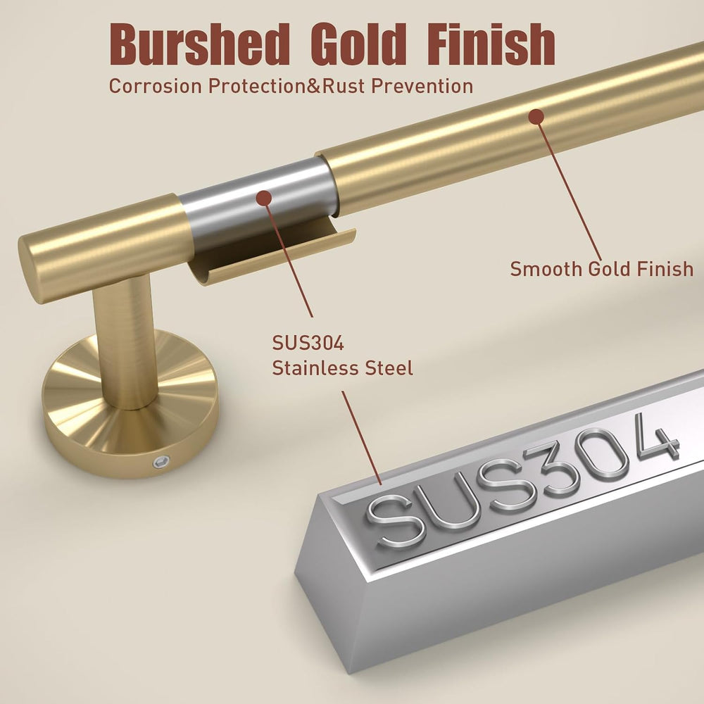 Luxbaro 18 Inch Brushed Gold Bathroom Accessories, Thicken, 5-Piece