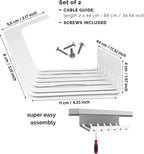 PAMO Cable Management Under Desk for Easy mounting Under-Table I Set of 2 - with 10X Cable Ties I Desk Organizer for Office/Home Office Table Thoughtful Cable Tray Holder