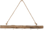 15-Inch Driftwood Wall Hanging Jewelry Hanger - Rustic Wood Logs Hanging Branch Decor with 5 Hooks, Handcrafted from Natural Drift Wood Pieces for Crafts (Rustic)
