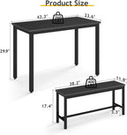 Rovibek Dining Table Set for 4 with 2 Benches – Space-Saving Kitchen Table Set for Kitchen & Dining Room, Black