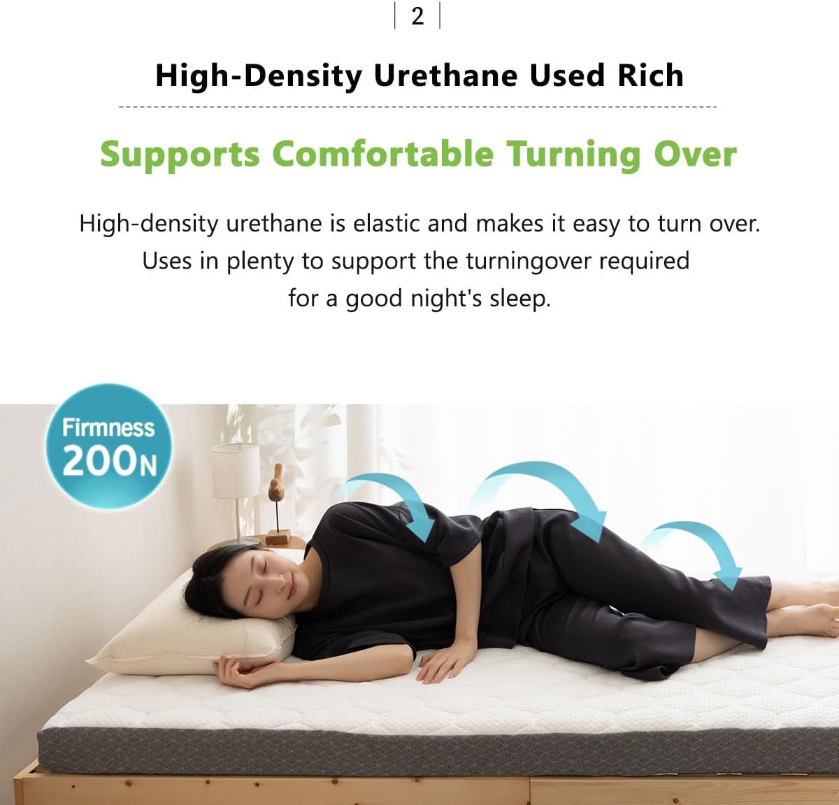 EMOOR Japanese Futon Mattress Roll-Type Relax-2 Twin, High-Resilience Removable & Washable Cover Guest use Tatami Floor Sleeping Space-Saving Minimalist