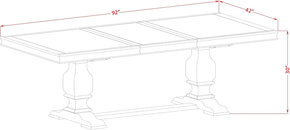 LKT-SBB-TP - A Wooden Dining Table with Removable Rectangular Tabletop - Sand...