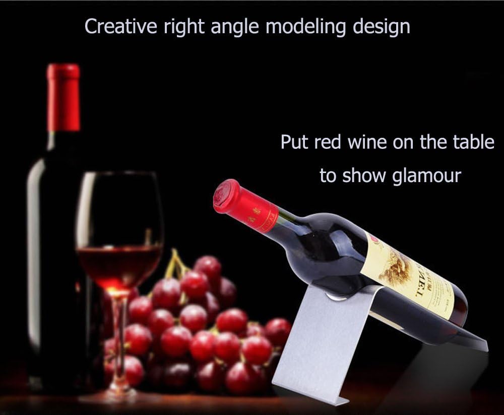 Stainless Steel Wine Rack Single Wine Bottle Holder Rack Display (Silver)