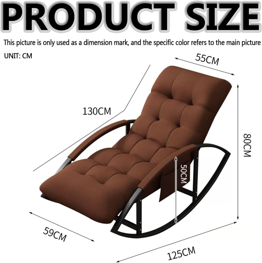 Leisure Rocking Chair and Footstool Set,Living Roomcomfortable Arc Soft Cushi...