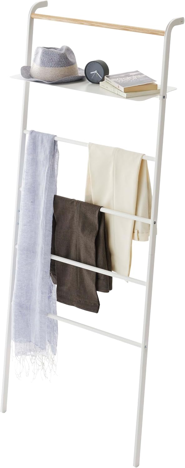 YAMAZAKI Home Tower Leaning Ladder Rack, Space Saving - Shelf, 63" - Steel