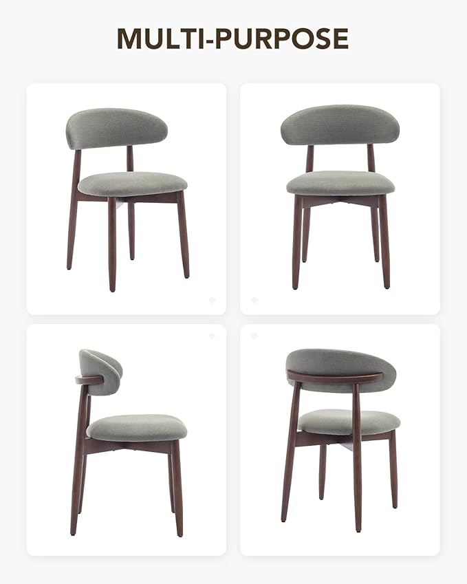 Dining Room Chairs Set of 4, Upholstered Farmhouse Dining Chairs, Modern Fabric Kitchen Chairs with Solid Wood Leg,Green