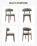Dining Room Chairs Set of 4, Upholstered Farmhouse Dining Chairs, Modern Fabric Kitchen Chairs with Solid Wood Leg,Green