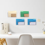 EASEPRES 4 Pack Clear Single Pocket Hanging File Organizer, Plastic Wall Mount Paper Mails Magazines Holder, Mounted Folder Bins for Office, School and Home, 13.85x3.14x6.88 inches
