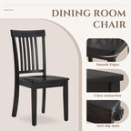 COLAMY Wooden Dining Chairs Set of 4, Spindle High Back Windsor Kitchen Side Chair, Farmhouse Dining Chairs for Kitchen and Dining Room, Dark Brown