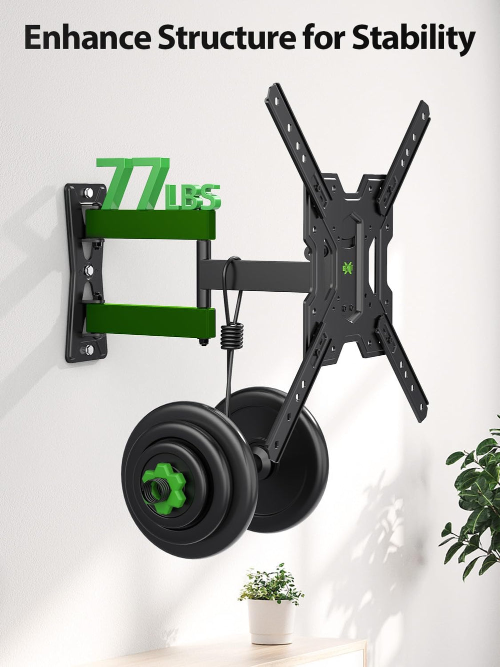 USX MOUNT UL Listed Full Motion TV Mount, Swivel Articulating Tilt TV Wall Mo...