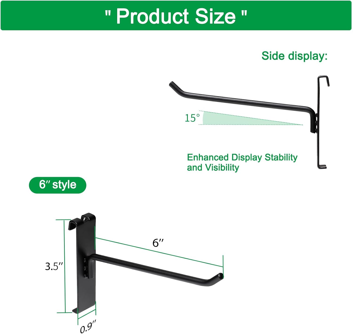 Gridwall Hooks 6 Inch, 100 Pack Grid Wall Hooks, Grid Panel Hooks and Hangers for Retail, Craft Shows, Home Setup, and Customized Display