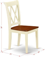 East West Furniture DOCL5-BMK-W 5 Piece Dining Set Includes a Rectangle Dining Room Table with Butterfly Leaf and 4 Wood Seat Chairs, 42x78 Inch, Buttermilk & Cherry