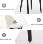 GarveeHome Modern Dining Chair Set of 2, Linen Upholstered Kitchen Beige Chair with Curved Back, Sold Wood Legs, Accent Chair for Kitchen, Dining Room, Living Room, Beige