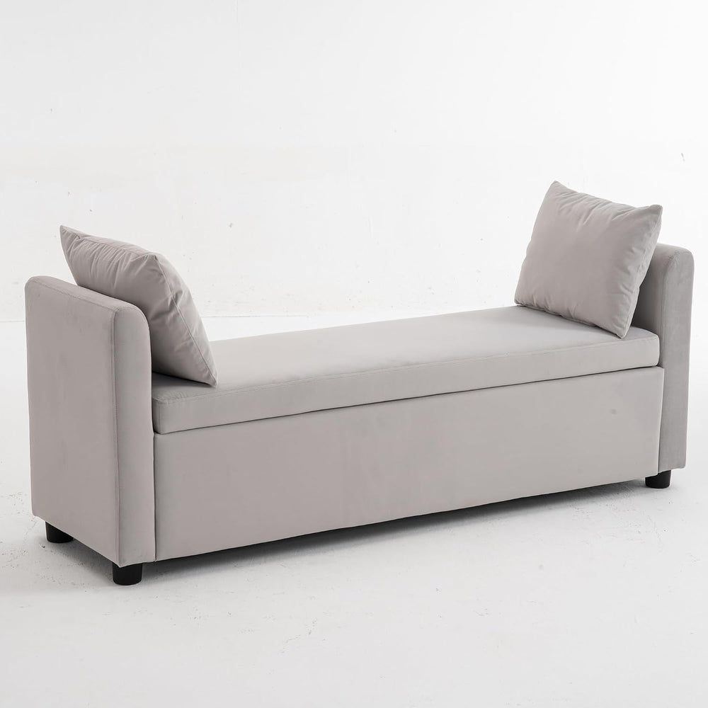 Storage Bench for Bedroom, 55" End of Bed Bench for King Size Bed, Moder...