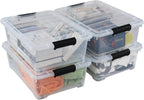 Saedy 20 L Clear Under Bed Storage Bins with Lids, 4 Pack Wheeled Underbed Storage Containers Boxes