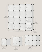 SONGMICS Cube Storage Organizer, Set of 16 Plastic Cubes, Closet Storage Shelves, DIY Plastic Closet Cabinet, Modular Bookcase, Shelving with Doors for Bedroom, Living Room, White ULPC44BSV1