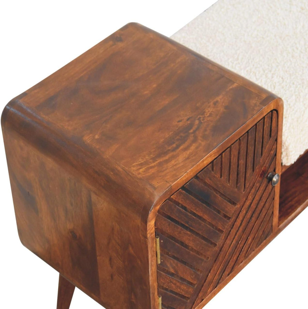 Furniture Solid Wood Boucle Carved Chestnut Telephone Table