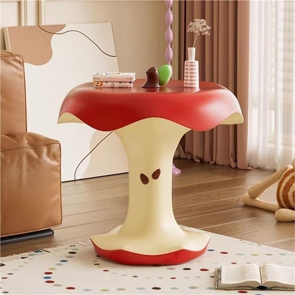 Resin Apple-Shape Side Table – Fruit Shaped Accent Table, Modern Small End Ta...