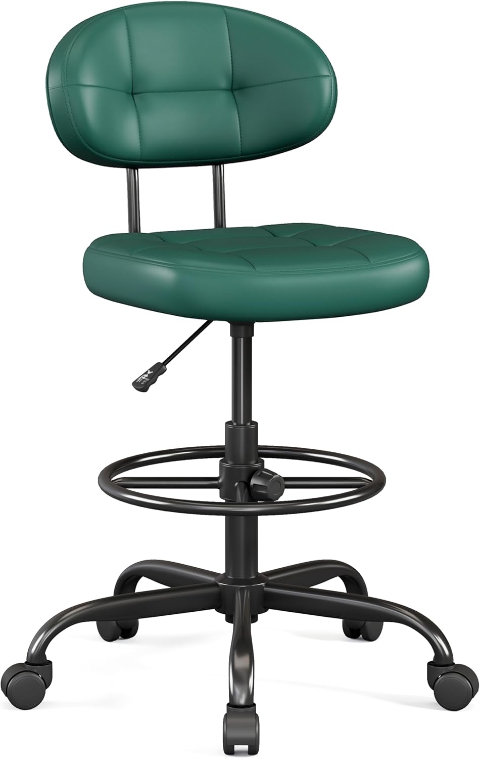 Misolant Drafting Chair, Armless Tall Office Chair with Footrest Ring for Sta...