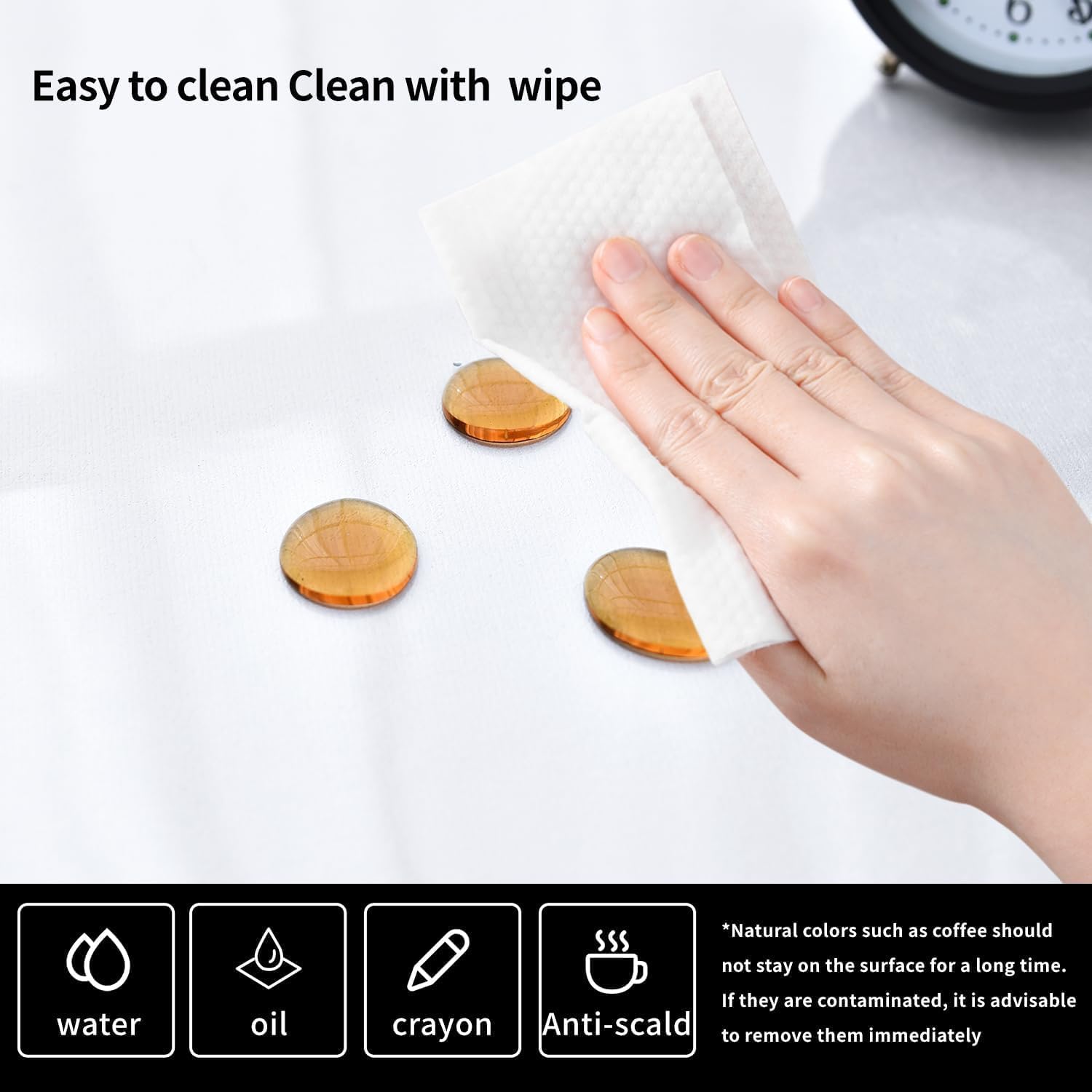 Clear Desk Mat, Non-Slip PVC Desk Protector Mat with Round Edge, Heat Resistant & Waterproof Clear Desk Writing Mat for Home and Office (11.8''*11.8'')