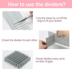 acDesign 40Pcs Grid Drawer Dividers, Adjustable Drawer Organizer for Socks, Underwear, Lingerie, Makeup, Bedroom Office Kitchen Storage (Grey)
