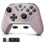 ISHAKO Wireless Gaming Controller – 1000Hz Polling, 1200mAh Battery PC Controller, Back Buttons, Hall effect Joystick, Hall Triggers, 3-Mode Triggers 2.4G&Bluetooth Controller for PC/Steam/iPhone/Android/Switch -Metallic Berry Powder