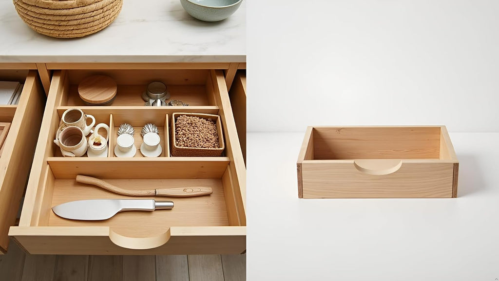 Bamboo Drawer Dividers, 16.5"-22" Adjustable Expandable Organizers, 4 Pack, Tension Mount, Slip Resistant, for Kitchen and Home