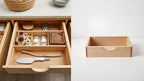 Bamboo Drawer Dividers, 16.5"-22" Adjustable Expandable Organizers, 4 Pack, Tension Mount, Slip Resistant, for Kitchen and Home
