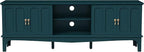 ARTPOWER 67“ Vintage TV Stand for TVs up to 75”, Modern Entertainment Center with Door Cabinets and Open Shelves,TV Console with Storage,Green Media Cabinet for Living Room,Bedroom