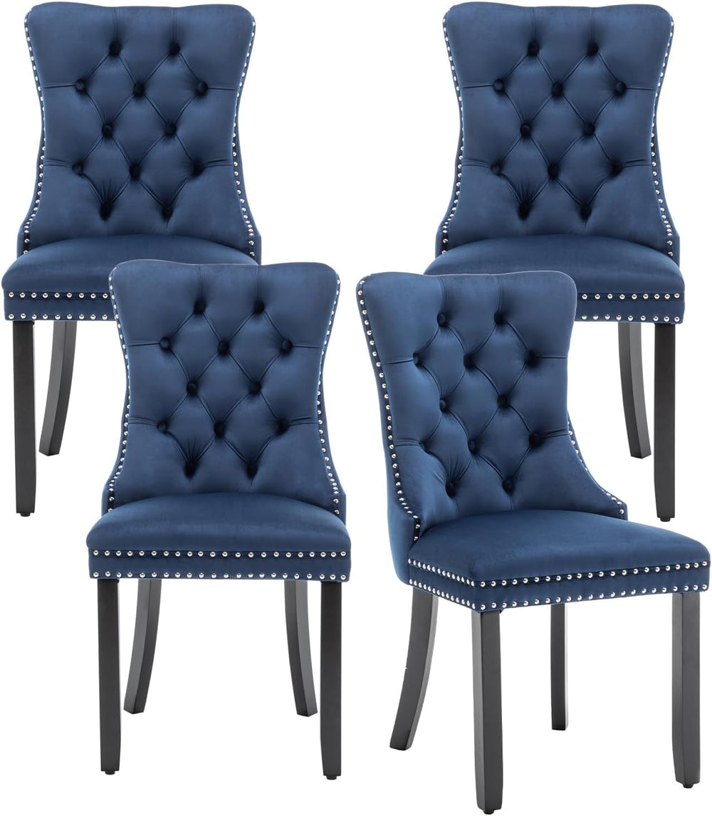 Hixkol Velvet Dining Chairs Set of 4,Upholstered Dining Chairs with Ring Pull...