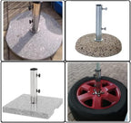 Granite Based Umbrella Stand for Outdoor Stability, Featuring Adjustable PVC Sleeves for Secure Fit