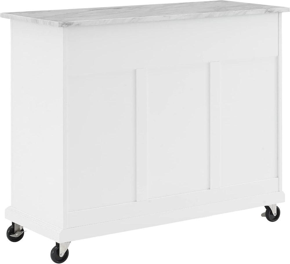 Crosley Furniture Avery Rolling Kitchen Island Storage Cart with Shelves, Mic...