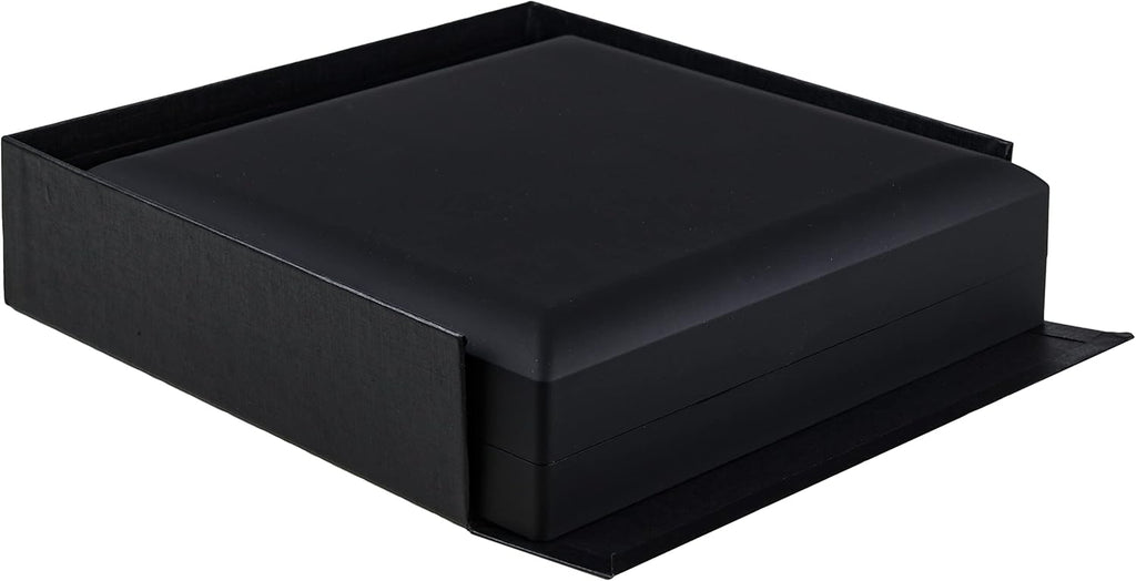 Allure - Bulk Case Of 12 - Large Necklace Box With LED Light, Square Shaped, Elegant Diamond Necklace Case, For Unique Proposal Or Wedding, Luxury Black Velvet Interior Jewelry Display Gift Box.