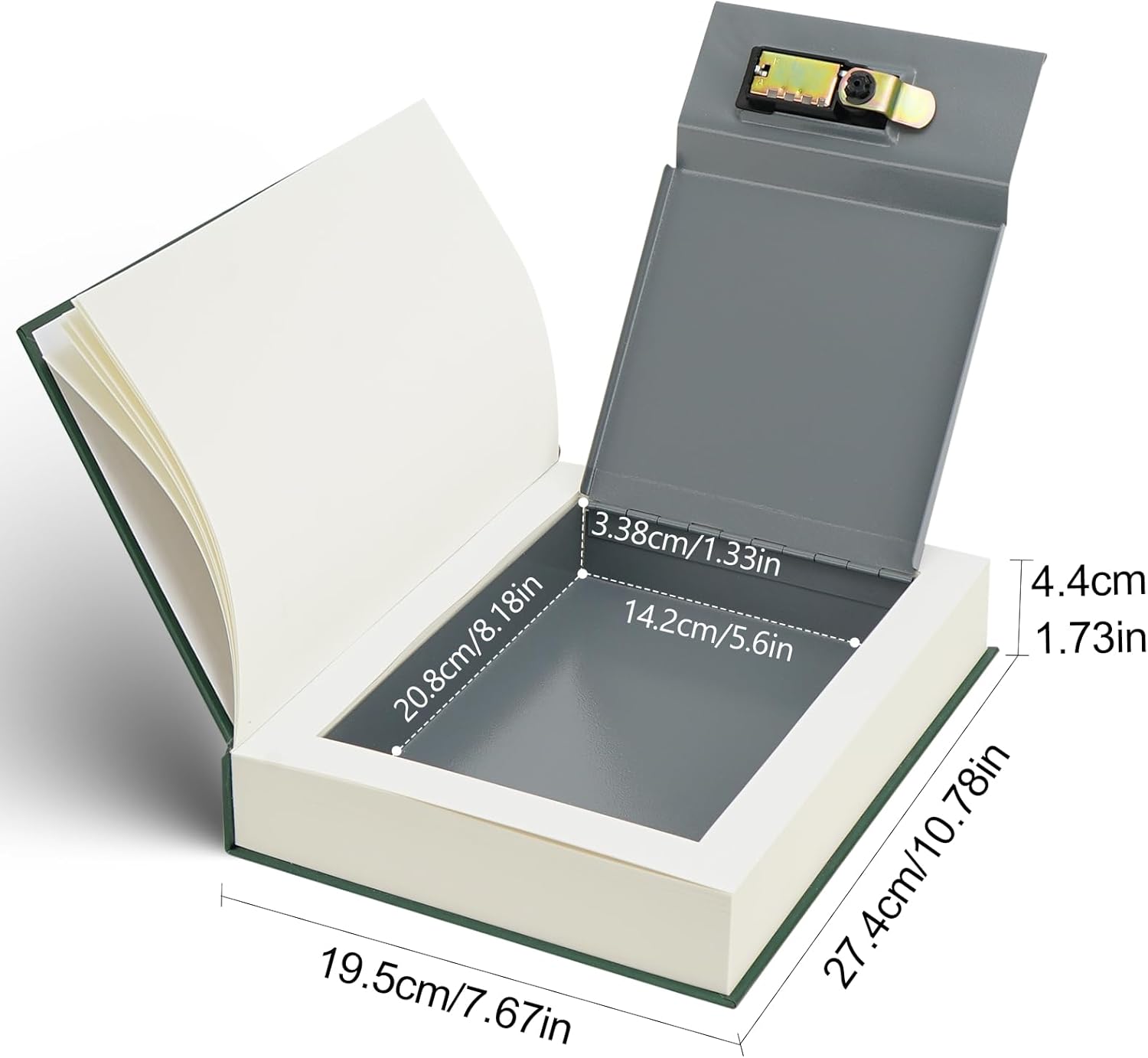 Large Decorative Book Safe with Combination Lock, 10.82"×7.67"×1.77" Hidden Storage Diversion Box for Cash, Phone, Passport, Valuables – Home Office Bookshelf, Evergreen Stories