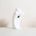 GemeShou White necklace storage organizer for sale, Velvet necklace holder stand, jewelry bust display stands, Jewelry Mannequin for Countertop, Showcase【White-Small height 7.68 inch】