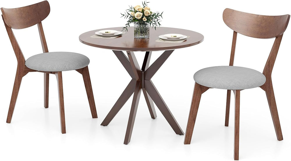 ERGOMASTER 3-Piece Dining Table Set for 2, 36" Kitchen Round Table with ...