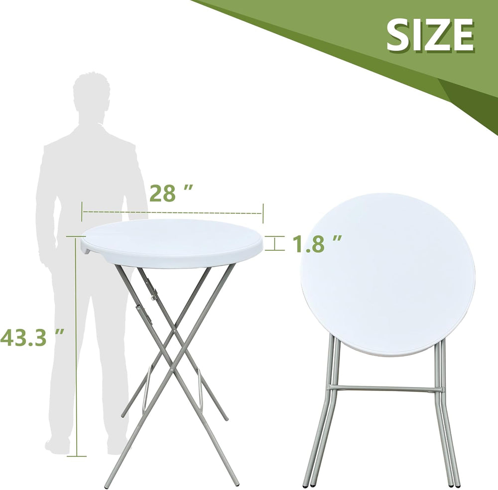 28in Cocktail Table, no Assembly Required, High Top Folding Table | Foldable ...